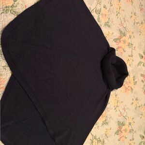 Navy Blue Turtleneck Poncho